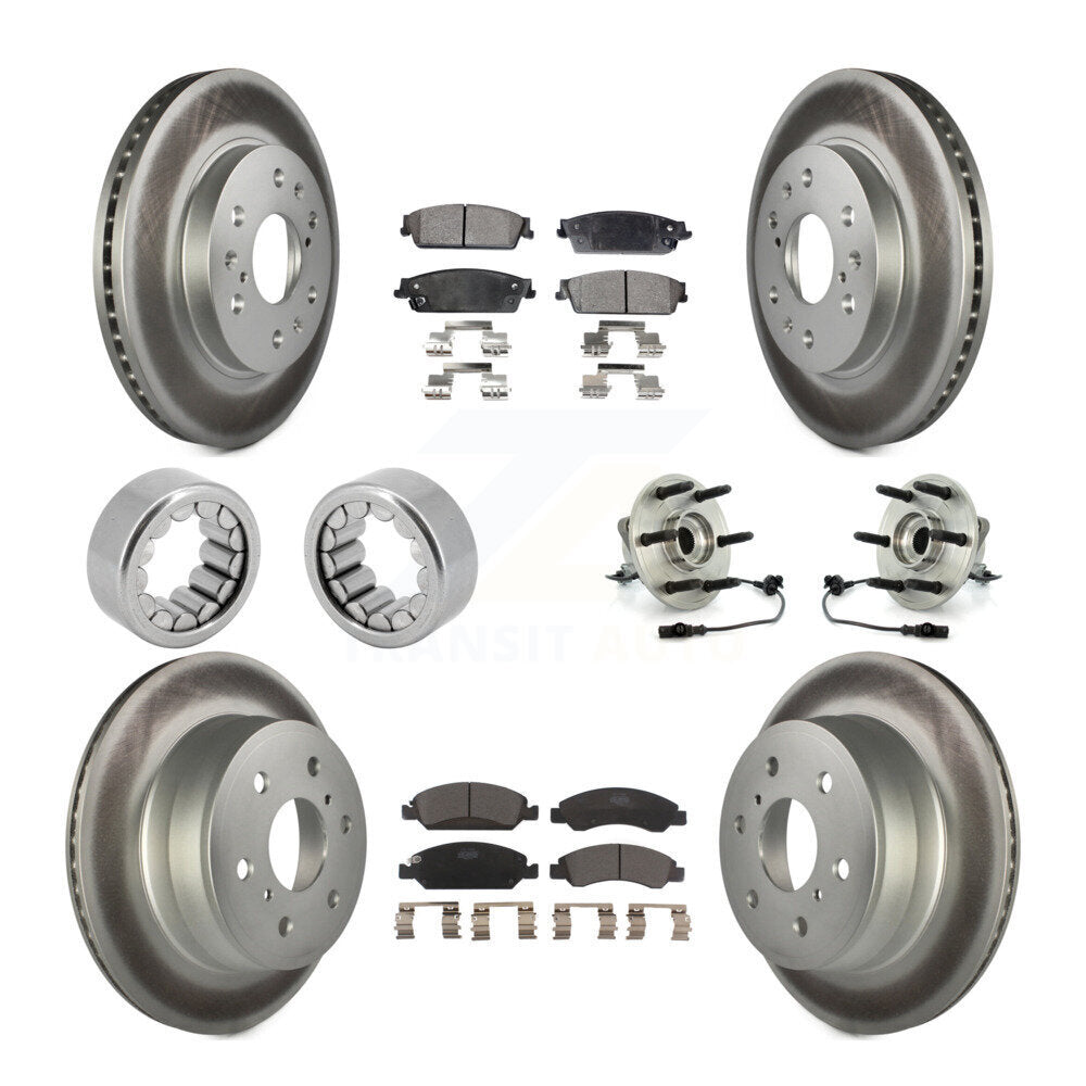 Hub Bearing Coated Brake Rotor Pad Shoe Front Rear Kit (10Pc) For Chevrolet 1500