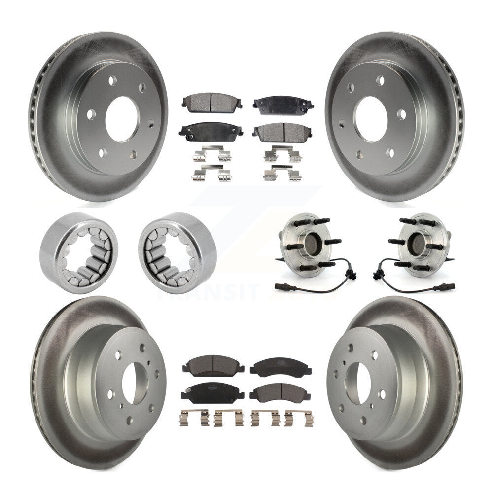 Hub Bearing Coat Brake Rotor Pads Shoe Front Rear Kit (10Pc) For GMC Sierra 1500