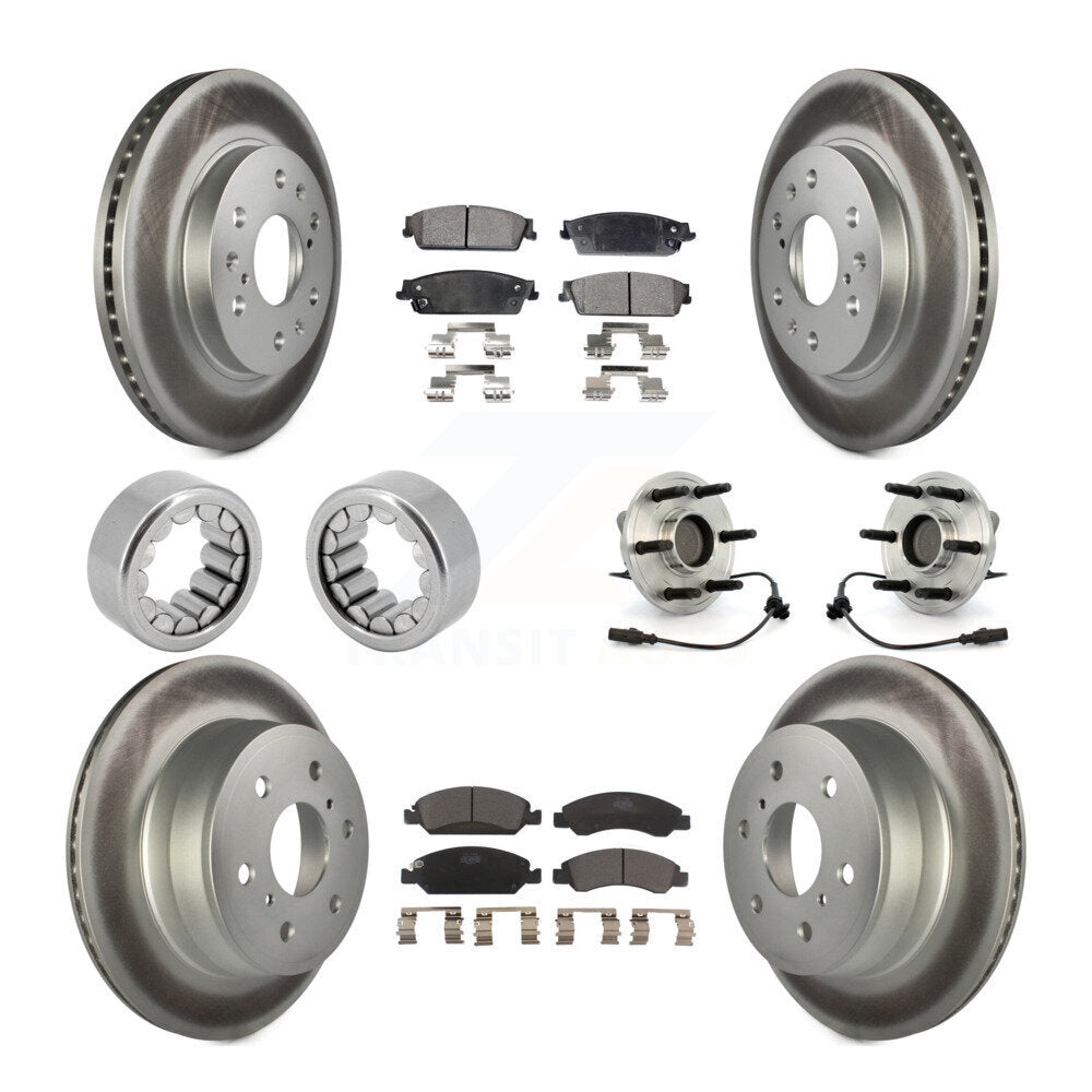 Hub Bearing Coated Brake Rotor Pad Shoe Front Rear Kit (10Pc) For Chevrolet 1500