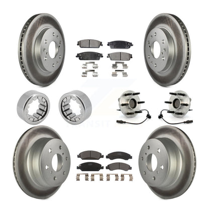Hub Bearing Coated Brake Rotor Pad Shoe Front Rear Kit (10Pc) For Chevrolet 1500