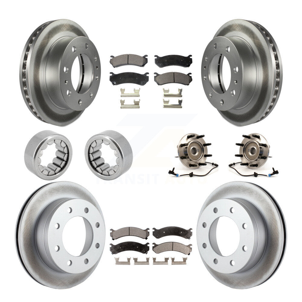 Hub Bearing Coated Brake Rotor Pad Shoe Front Rear Kit (10Pc) For Hummer H2 2500