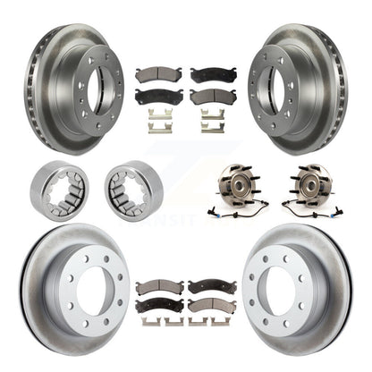 Hub Bearing Coated Brake Rotor Pad Shoe Front Rear Kit (10Pc) For Hummer H2 2500