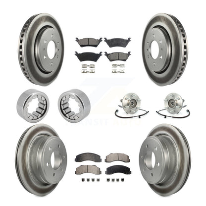 Hub Bearing Coated Brake Rotor Pad Shoe Front Rear Kit (10Pc) For Ford F-150 4WD