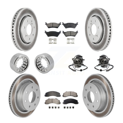 Hub Bearing Coated Brake Rotor Pad Shoe Front Rear Kit (10Pc) For Ford F-150 RWD