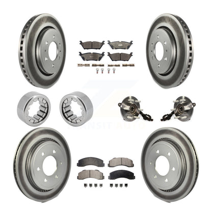 Hub Bearing Coated Brake Rotor And Pad Shoe Front Rear Kit (10Pc) For Ford F-150