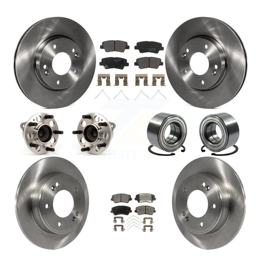 Hub Bearing Brake Rotor & Pad Front Rear Kit (10Pc) For Kia Forte Hyundai Forte5
