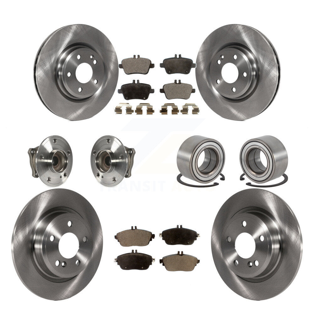 Hub Bearing Brake Rotor And Pad Front Rear Kit (10Pc) For Mercedes-Benz GLA250 B