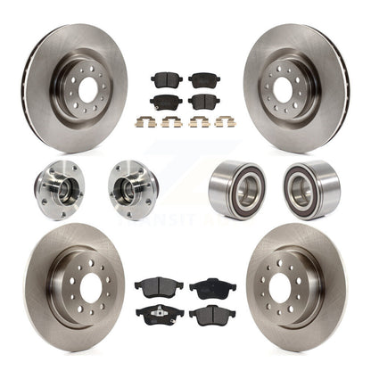 Hub Bearing Disc Brake Rotor & Pad Front Rear Kit (10Pc) For 2014-2018 Fiat 500L