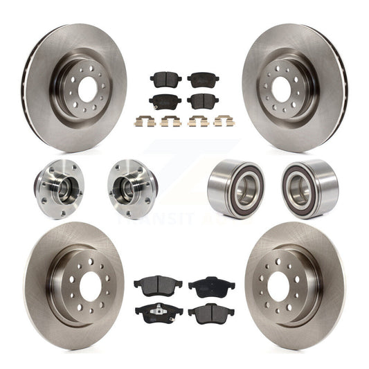 Hub Bearing Disc Brake Rotor & Pad Front Rear Kit (10Pc) For 2014-2018 Fiat 500L