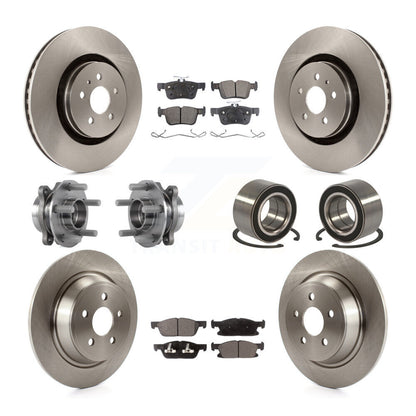 Hub Bearing Disc Brake Rotor & Pads Front Rear Kit (10Pc) For 2015 Ford Edge AWD