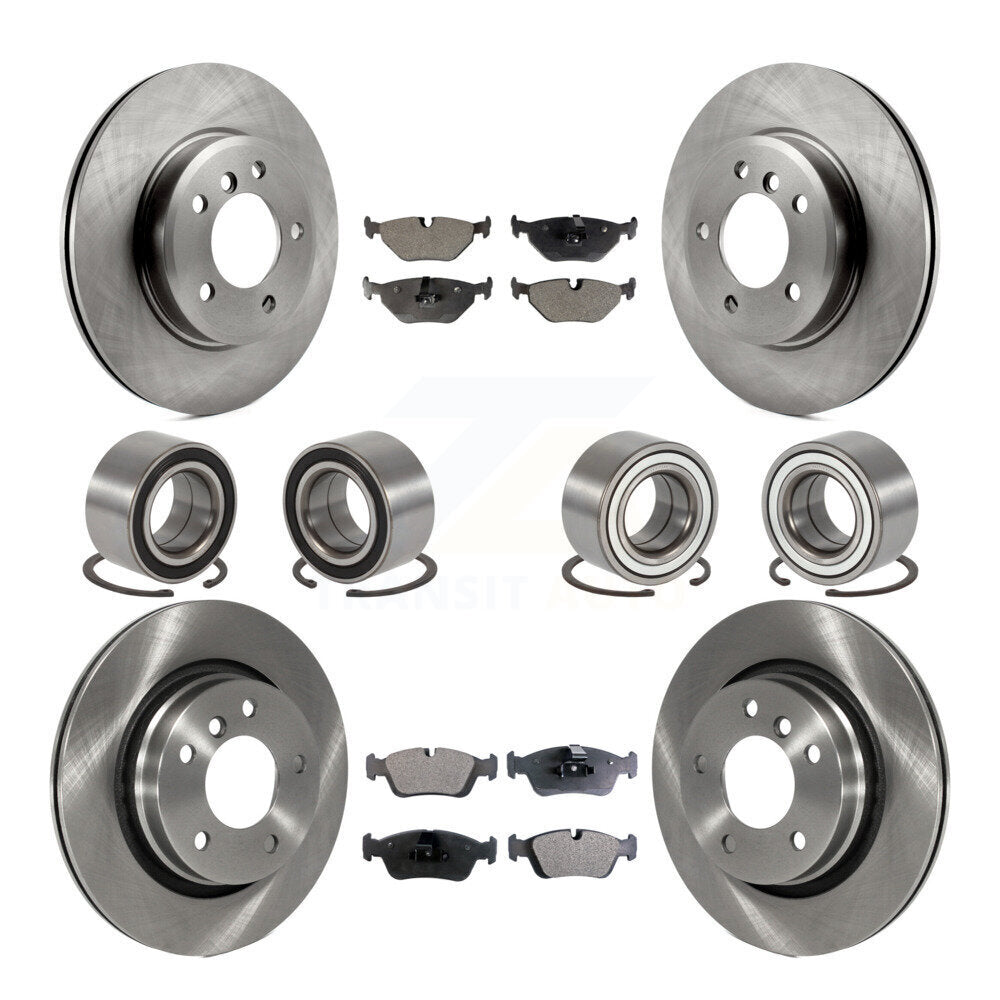 Bearings Disc Brake Rotors And Pads Front Rear Kit (10Pc) For 2001-2005 BMW 325i