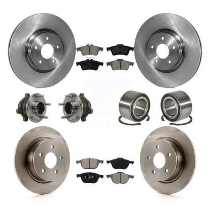 Hub Bearing Disc Brake Rotor Pads Front Rear Kit (10Pc) For Ford Transit Connect