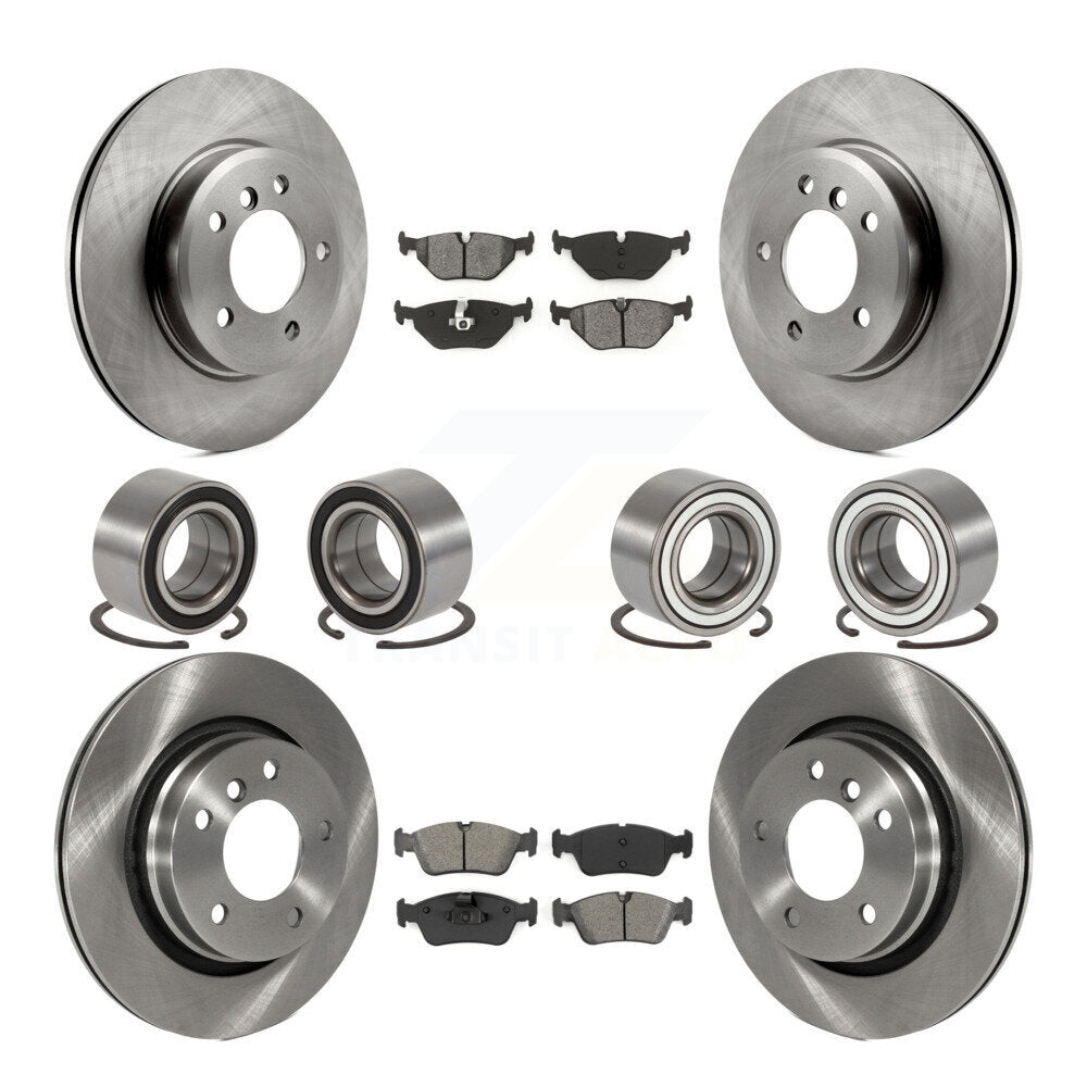 Bearings Disc Brake Rotors And Pads Front Rear Kit (10Pc) For 2001-2005 BMW 325i
