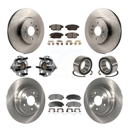 Hub Bearing Disc Brake Rotor And Ceramic Pads Front Rear Kit (10Pc) For Acura TL