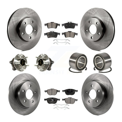 Wheel Hub Bearing Disc Brake Rotor And Pads Front Rear Kit (10Pc) For Ford Focus