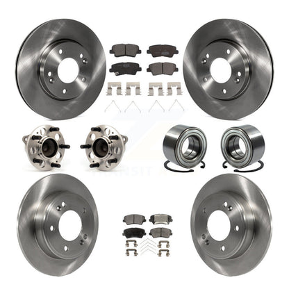 Hub Bearing Brake Rotor & Pad Front Rear Kit (10Pc) For Kia Forte Hyundai Forte5