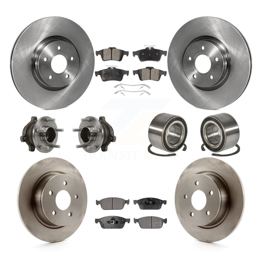 Hub Bearing Disc Brake Rotor Pads Front Rear Kit (10Pc) For Ford Transit Connect