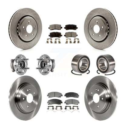 Hub Bearing Brake Rotor & Pads Front Rear Kit (10Pc) For 2015-2020 Acura TLX AWD