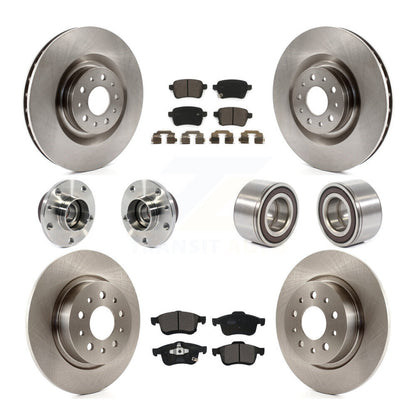 Hub Bearing Disc Brake Rotor & Pad Front Rear Kit (10Pc) For 2014-2018 Fiat 500L