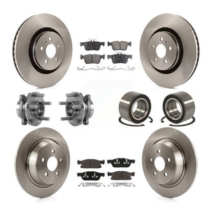 Hub Bearing Disc Brake Rotor & Pads Front Rear Kit (10Pc) For 2015 Ford Edge AWD