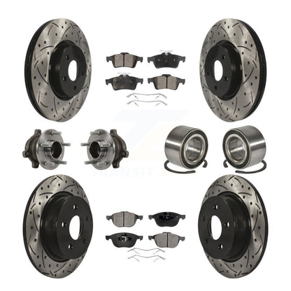 Hub Bearing Coat Brake Rotor Pads Front Rear Kit (10Pc) For Ford Transit Connect