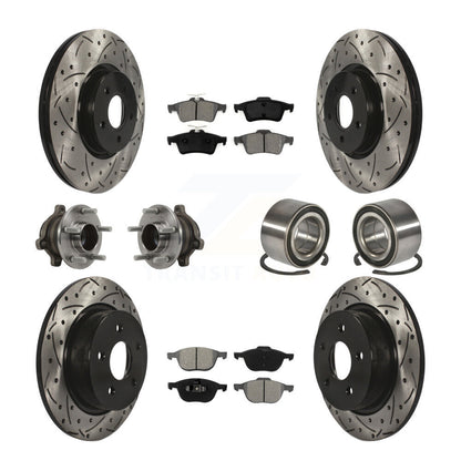 Hub Bearing Coat Brake Rotor Pads Front Rear Kit (10Pc) For Ford Transit Connect