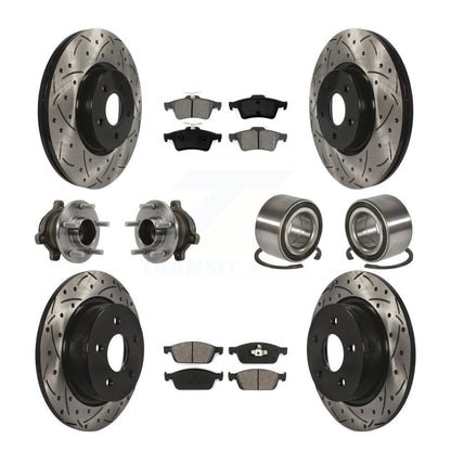 Hub Bearing Coat Brake Rotor Pads Front Rear Kit (10Pc) For Ford Transit Connect