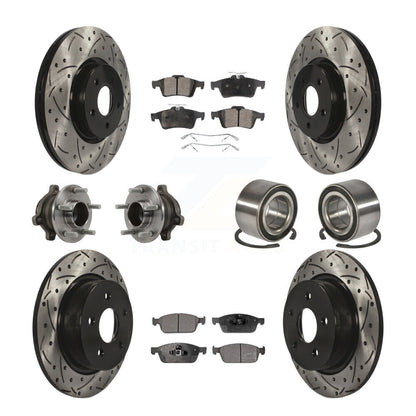 Hub Bearing Coat Brake Rotor Pads Front Rear Kit (10Pc) For Ford Transit Connect