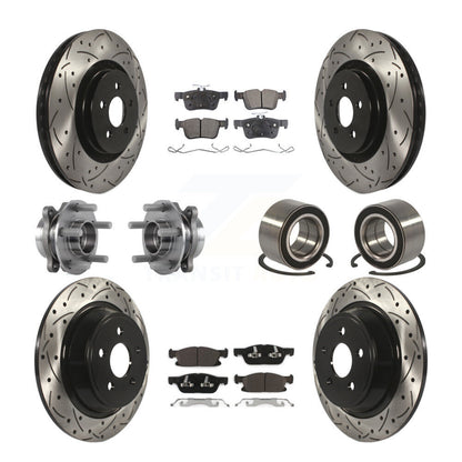 Hub Bearing Coated Brake Rotor Pads Front Rear Kit (10Pc) For 2015 Ford Edge AWD
