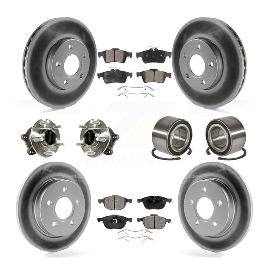 Hub Bearing Coated Disc Brake Rotor And Pad Front Rear Kit (10Pc) For Ford Focus
