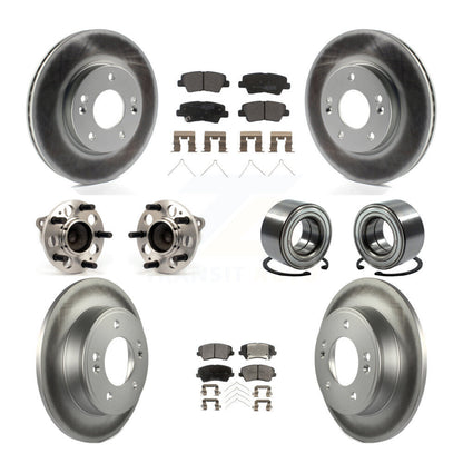 Hub Bearing Coat Brake Rotor Pads Front Rear Kit (10Pc) For Kia Forte Hyundai GT