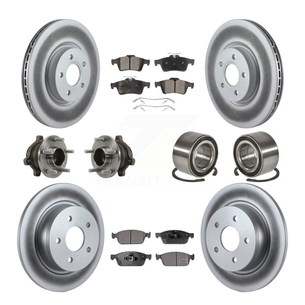 Hub Bearing Coat Brake Rotor Pads Front Rear Kit (10Pc) For Ford Transit Connect