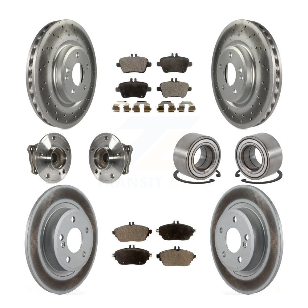 Hub Bearing Coat Brake Rotor Pads Front Rear Kit (10Pc) For Mercedes-Benz CLA250