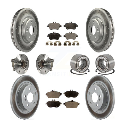 Hub Bearing Coat Brake Rotor Pads Front Rear Kit (10Pc) For Mercedes-Benz CLA250
