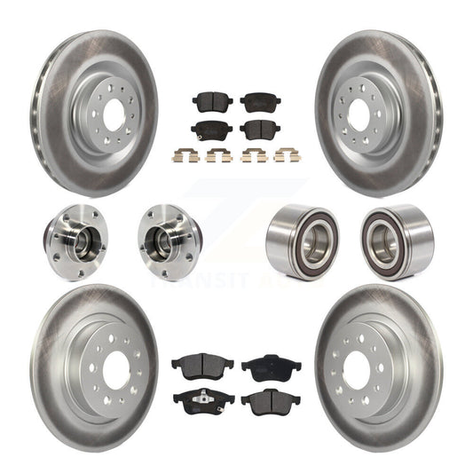 Hub Bearing Coated Brake Rotor Pad Front Rear Kit (10Pc) For 2014-2018 Fiat 500L