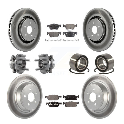 Hub Bearing Coated Brake Rotor Pads Front Rear Kit (10Pc) For 2015 Ford Edge AWD