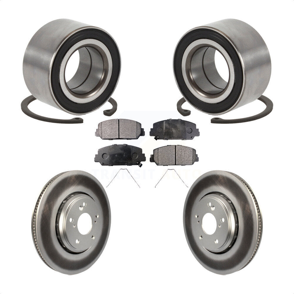 Wheel Bearing Coated Disc Brake Rotor & Pads Front Kit For Honda Civic Acura ILX
