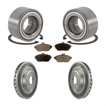 Wheel Bearing Coated Brake Rotor & Pad Front Kit For Mercedes-Benz GLA250 CLA250