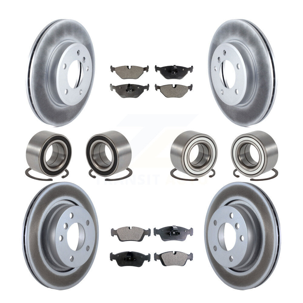 Bearing Coated Disc Brake Rotor Pad Front Rear Kit (10Pc) For 2001-2005 BMW 325i