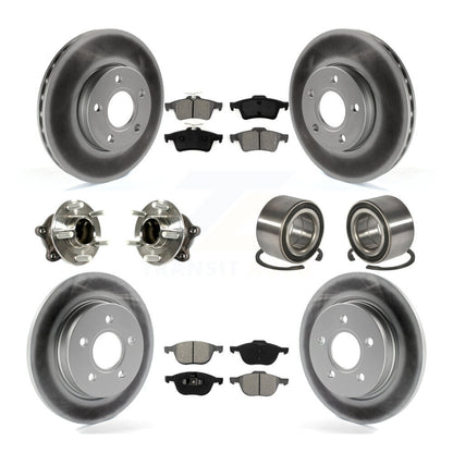Hub Bearing Coated Disc Brake Rotor And Pad Front Rear Kit (10Pc) For Ford Focus