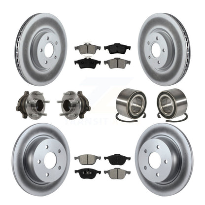 Hub Bearing Coat Brake Rotor Pads Front Rear Kit (10Pc) For Ford Transit Connect