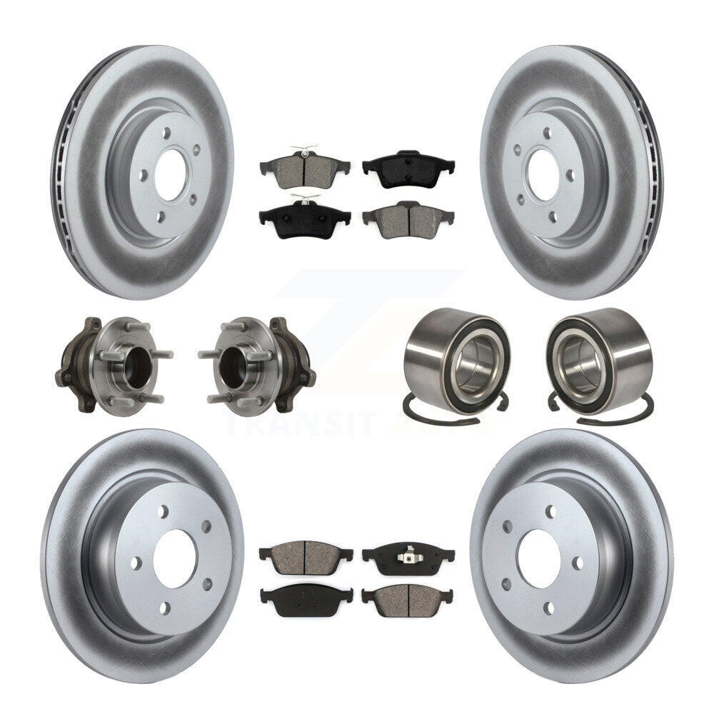 Hub Bearing Coat Brake Rotor Pads Front Rear Kit (10Pc) For Ford Transit Connect