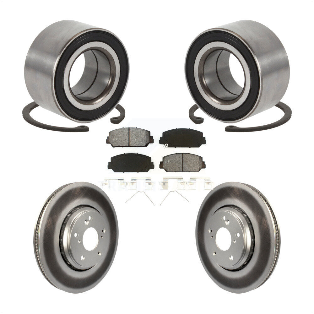 Wheel Bearing Coated Disc Brake Rotor & Pads Front Kit For Honda Civic Acura ILX