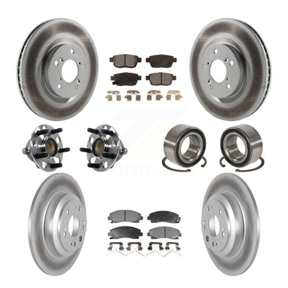 Hub Bearing Coated Disc Brake Rotors And Pads Front Rear Kit (10Pc) For Acura TL