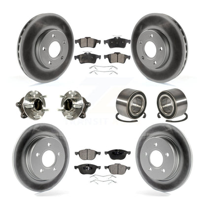 Hub Bearing Coated Disc Brake Rotor And Pad Front Rear Kit (10Pc) For Ford Focus