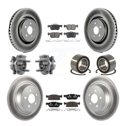 Hub Bearing Coated Brake Rotor Pads Front Rear Kit (10Pc) For 2015 Ford Edge AWD