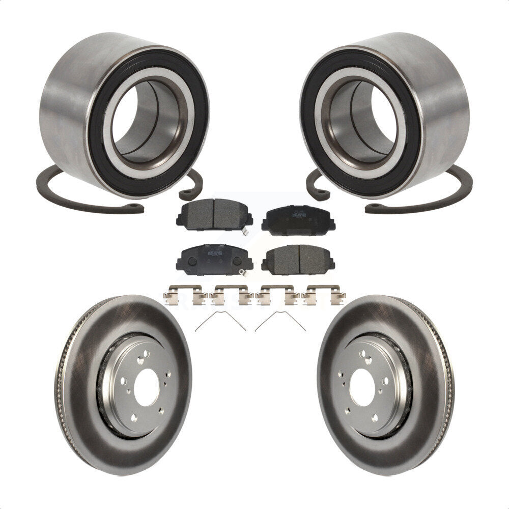 Wheel Bearing Coated Disc Brake Rotor & Pads Front Kit For Honda Civic Acura ILX