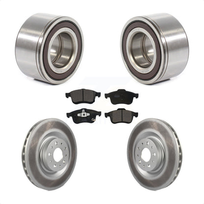 Wheel Bearing Coated Disc Brake Rotor And Pads Front Kit For 2014-2018 Fiat 500L