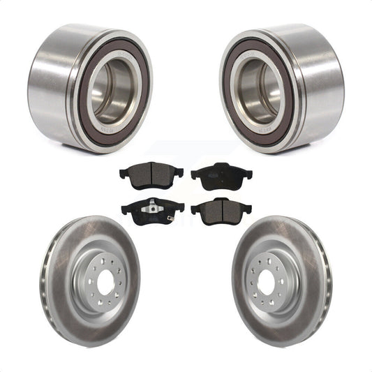 Wheel Bearing Coated Disc Brake Rotor And Pads Front Kit For 2014-2018 Fiat 500L