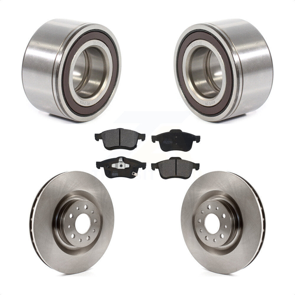 Wheel Bearing Disc Brake Rotors And Pads Front Kit For 2014-2018 Fiat 500L